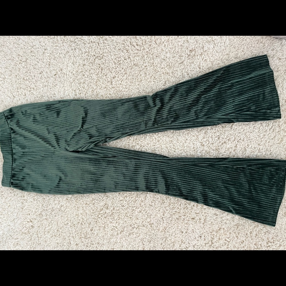 Shein green flowy pants